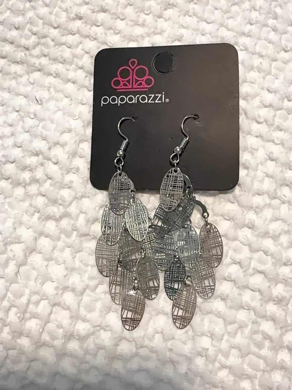 Paparazzi Silver Oval Layered Dangle Earrings